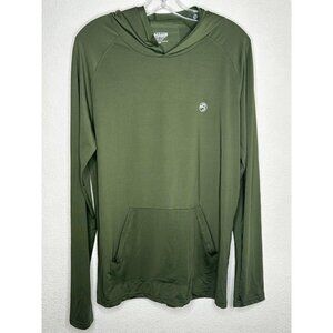 Baitium Hoodie Shirt Mens Medium Green Elite Performance Fishing Pullover Pocket